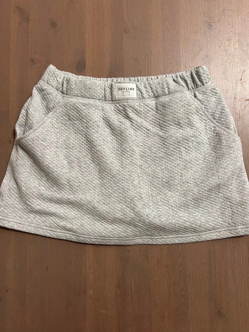 Aerie Offline Light Gray Quilted Skort
